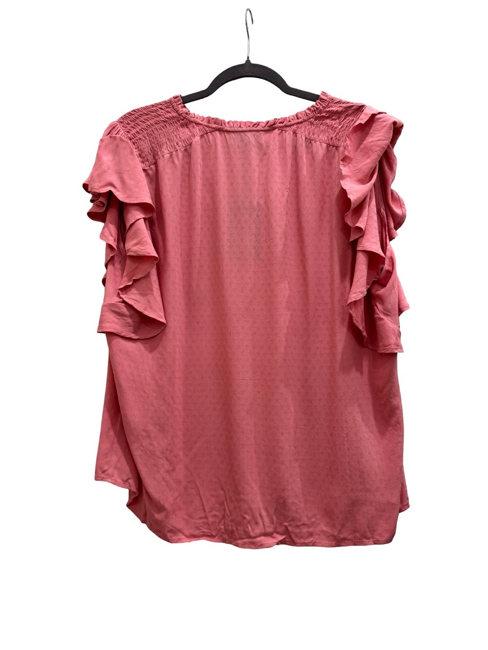 PAIGE Dusty Rose V-Neck Flutter Sleeve Blouse - Picture 4 of 9